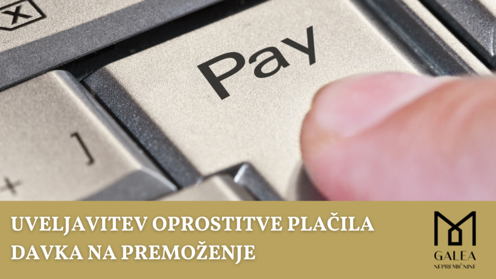 Uveljavitev oprostitve plačila davka na premoženje
